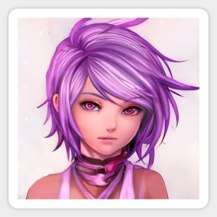 Purple Hair Anime Girl Sticker